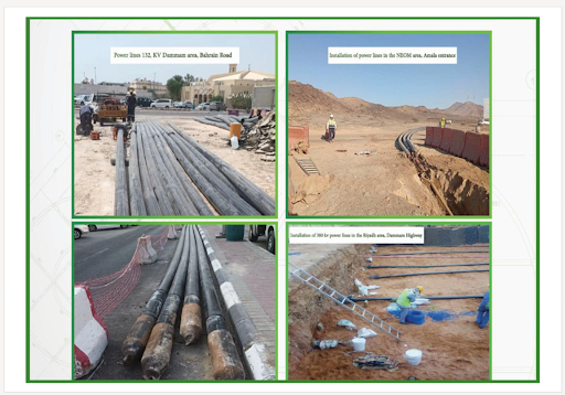 تنفيذ خطوط كابلات الطاقة والجهد العالي بمشروع أمالا / نيوم